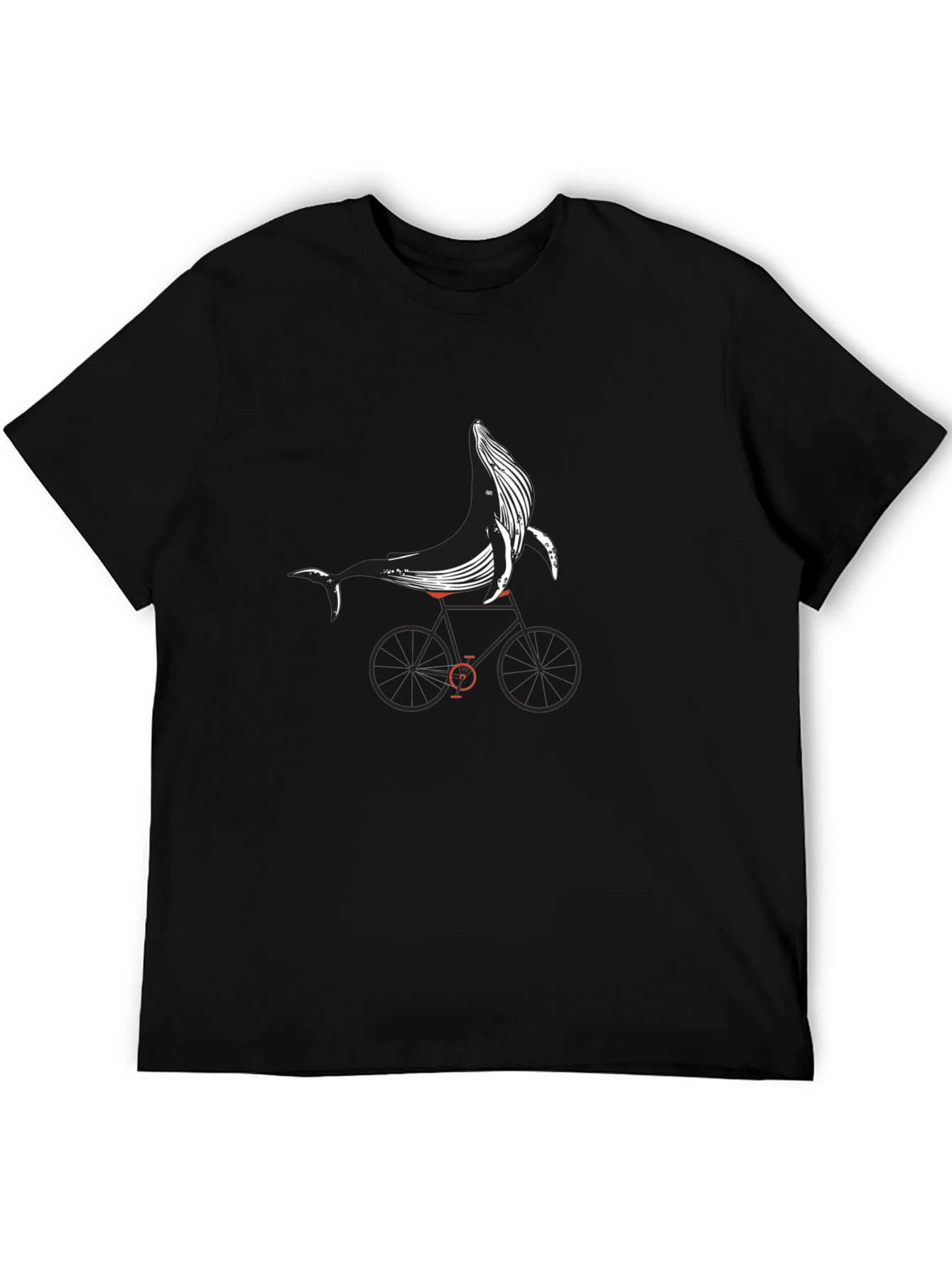 Whale on Bike Graphic Tee - Black
