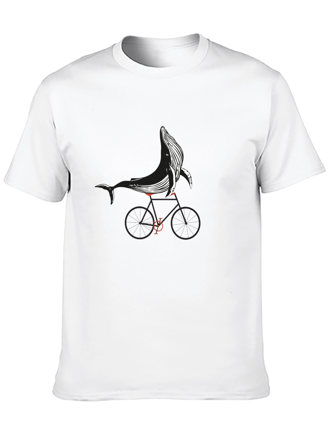 Whale on Bike Graphic Tee - Black