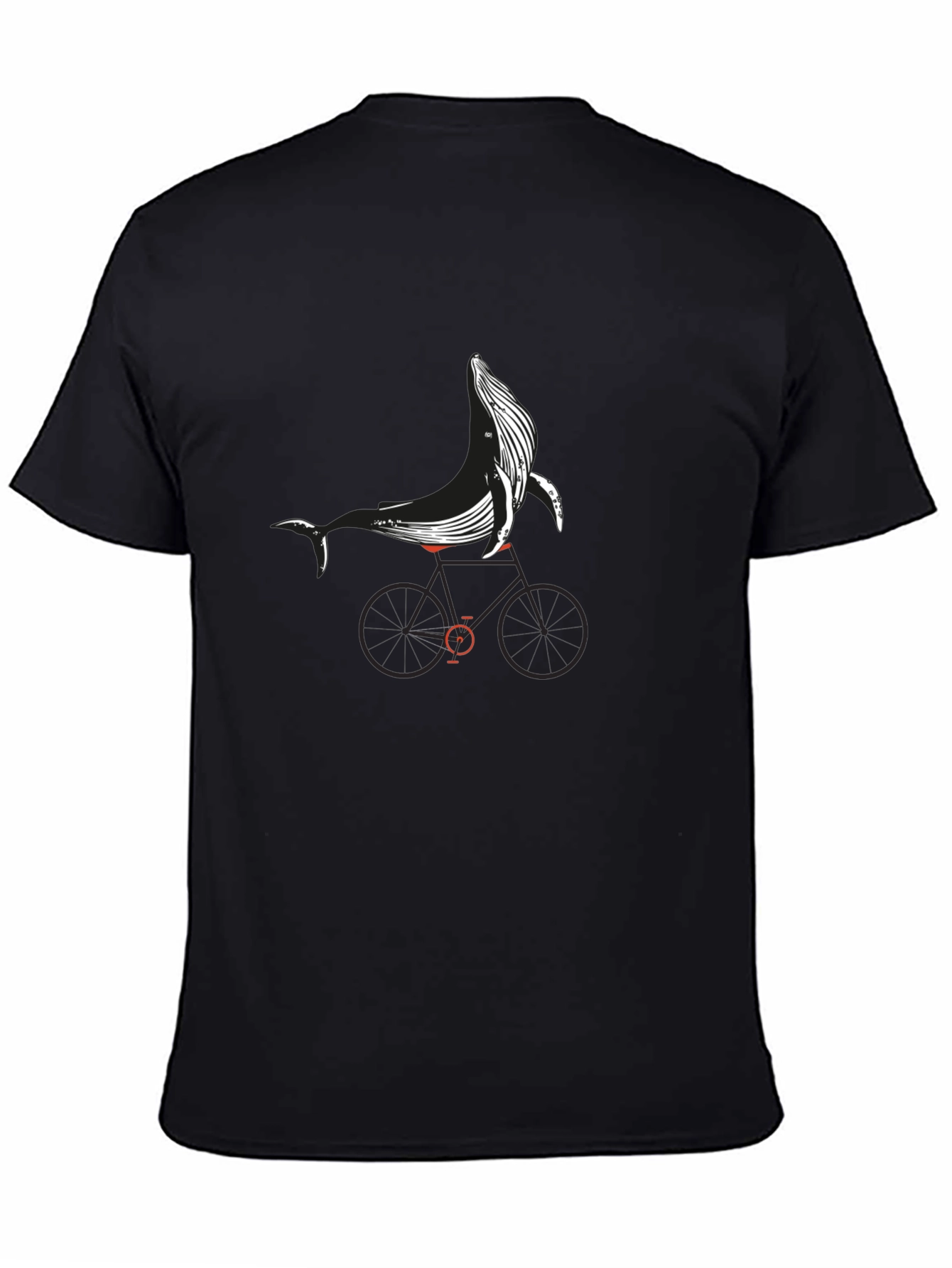 Whale on Bike Graphic Tee - Black