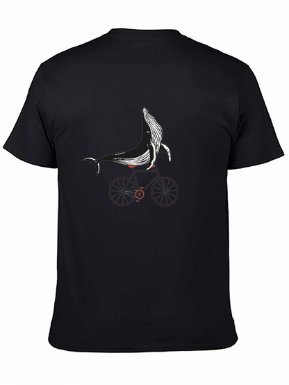 Whale on Bike Graphic Tee - Black
