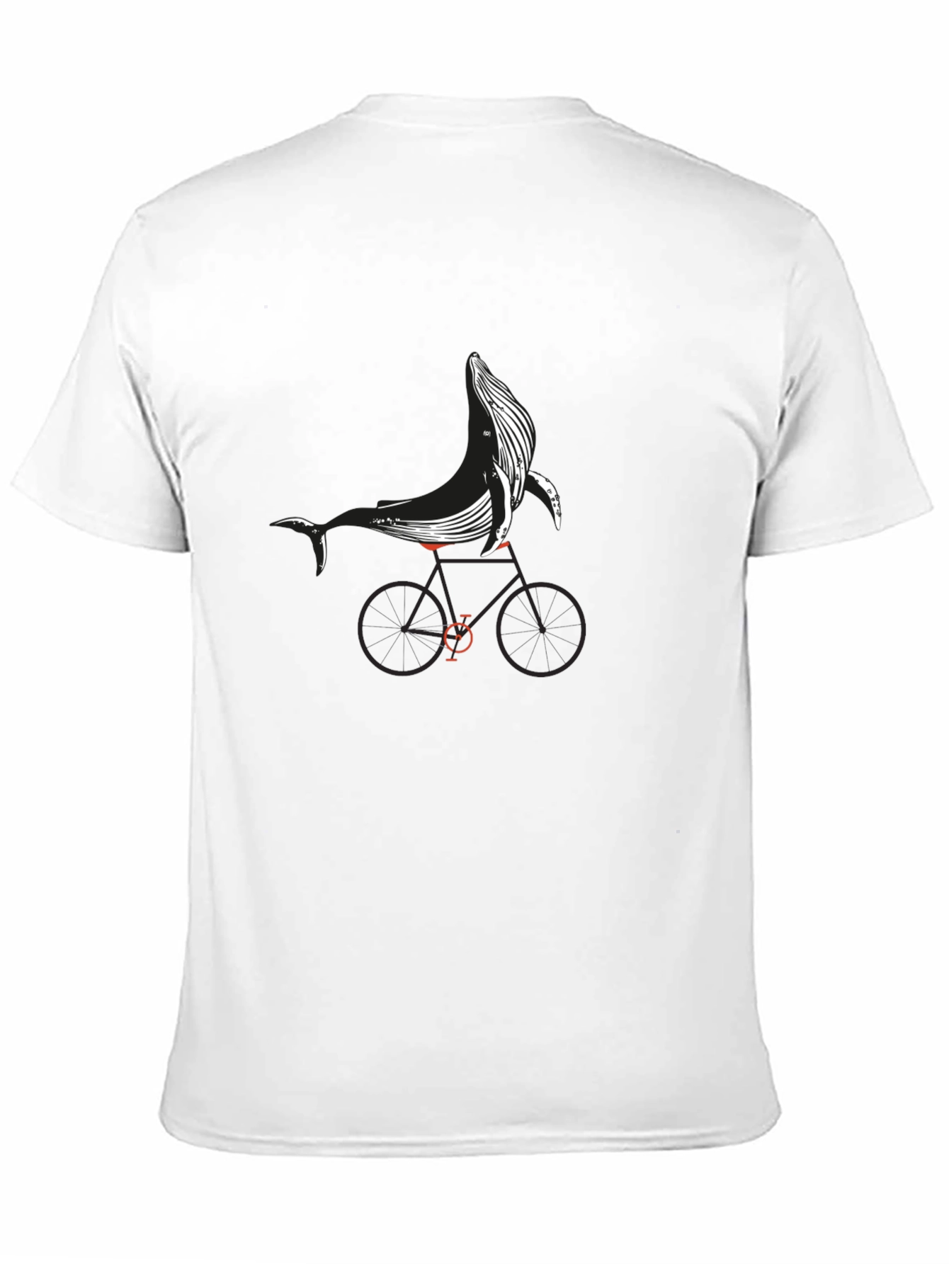 Whale on Bike Graphic Tee - Black