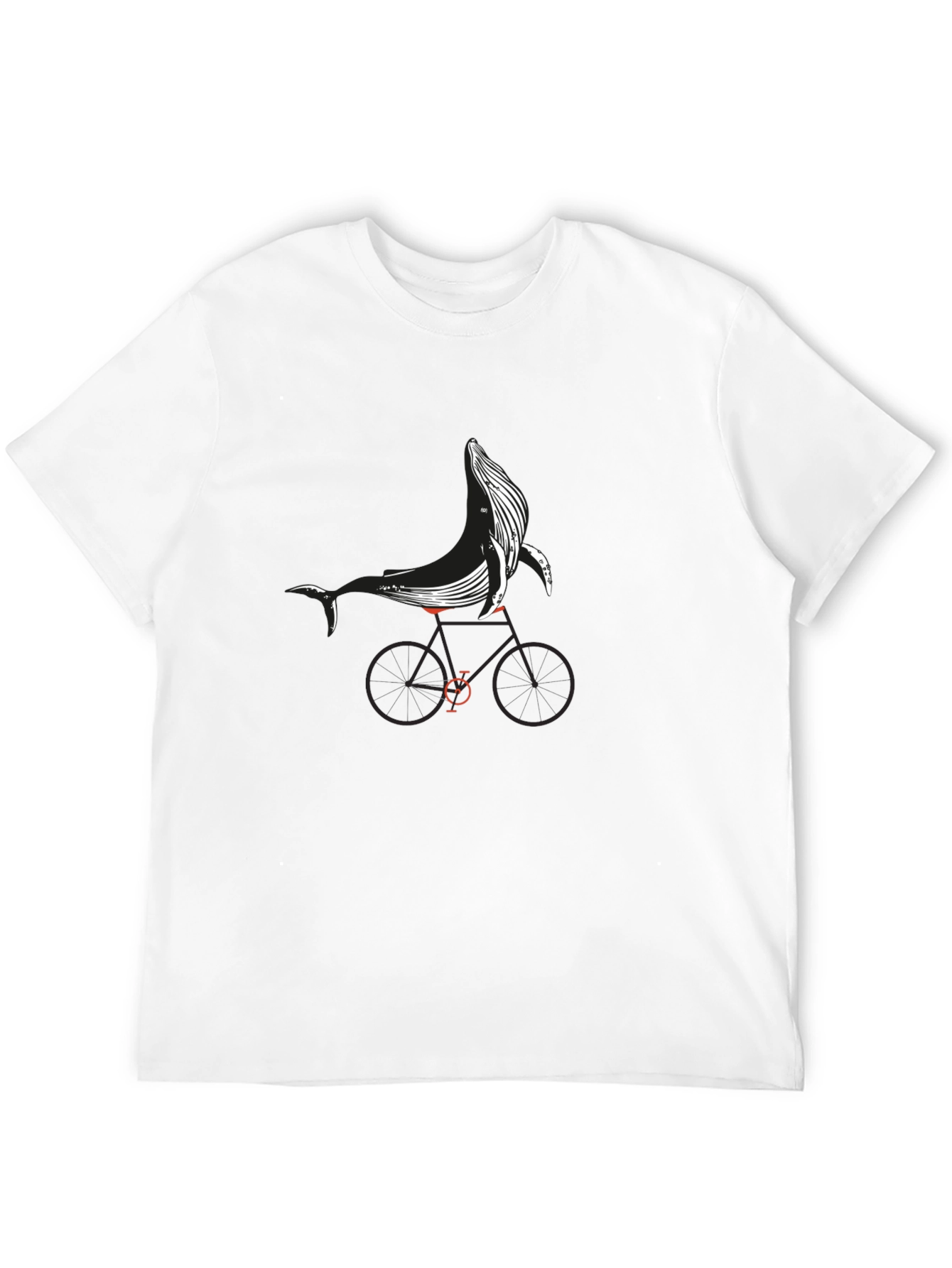 Whale on Bike Graphic Tee - Black