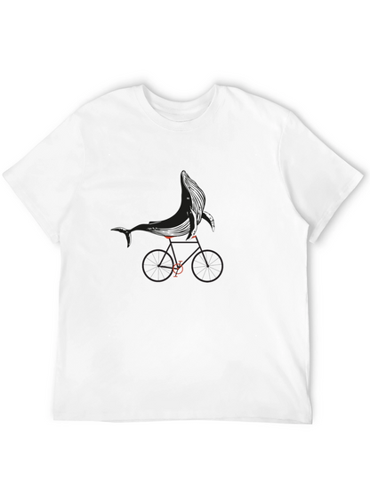 Whale on Bike Graphic Tee - Black