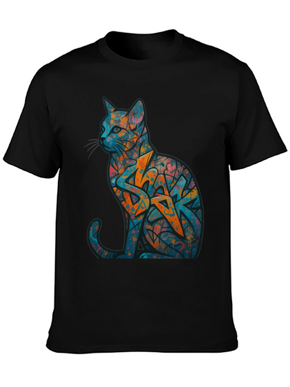Urban Graffiti Cat Graphic Tee