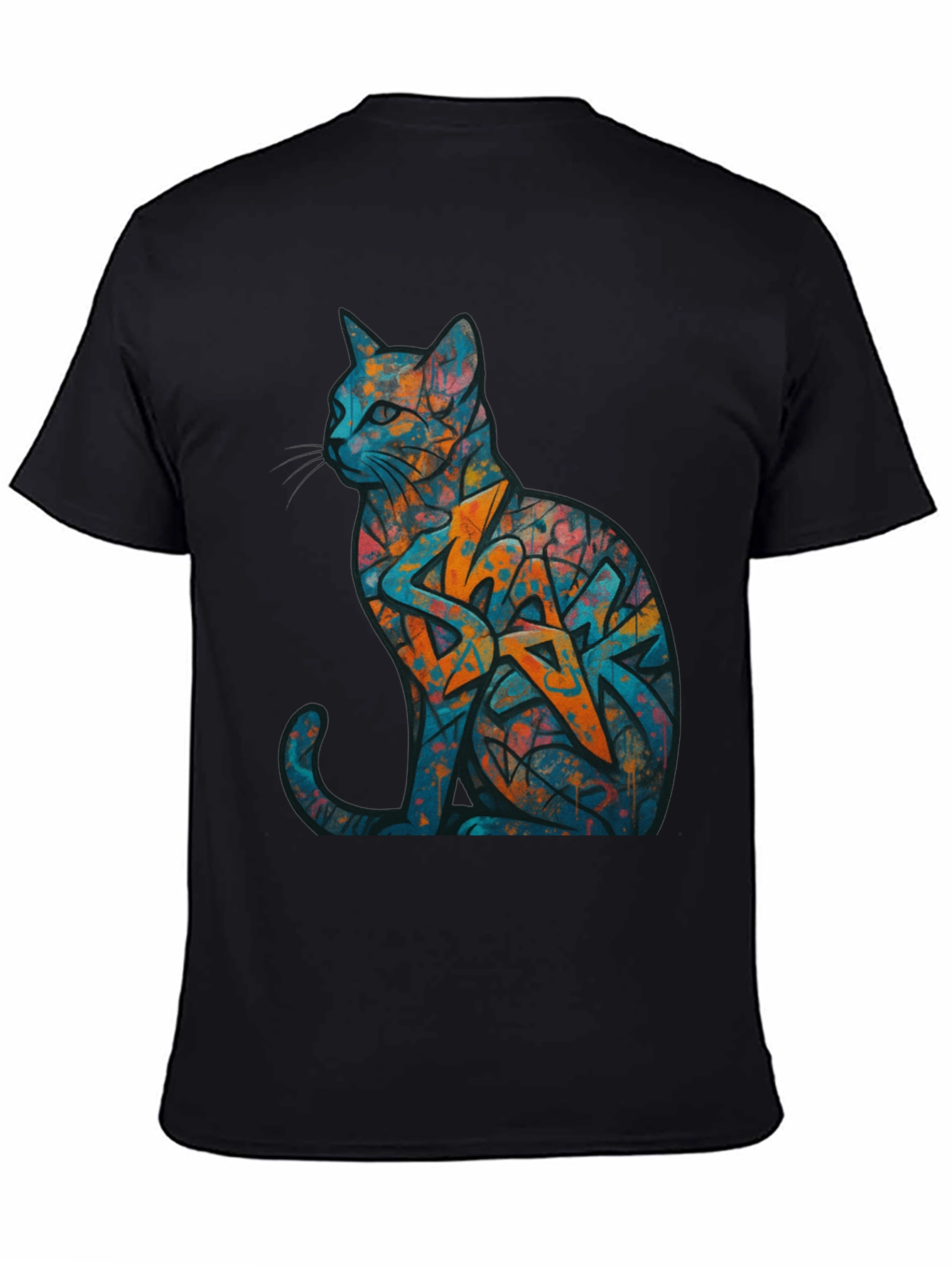 Urban Graffiti Cat Graphic Tee