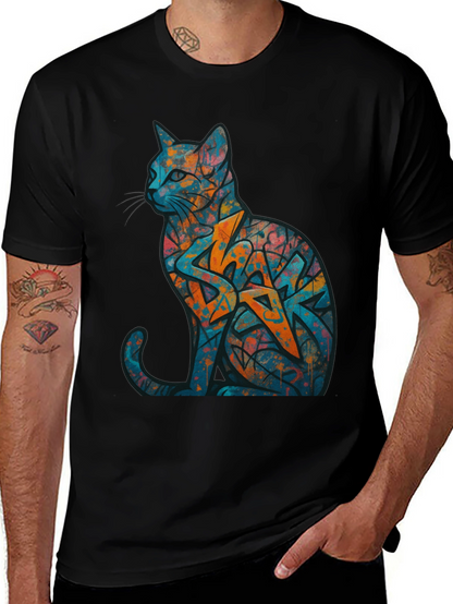 Urban Graffiti Cat Graphic Tee