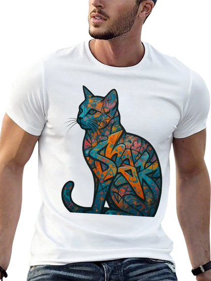 Urban Graffiti Cat Graphic Tee
