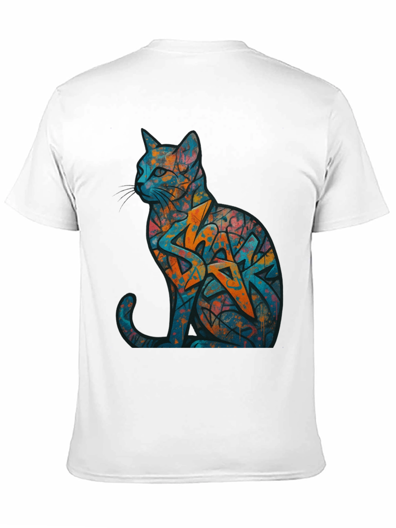 Urban Graffiti Cat Graphic Tee