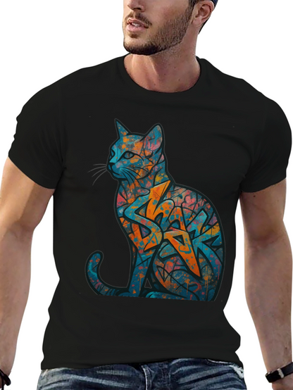 Urban Graffiti Cat Graphic Tee