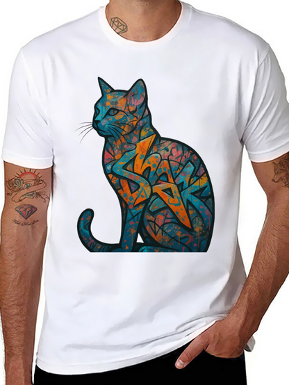 Urban Graffiti Cat Graphic Tee