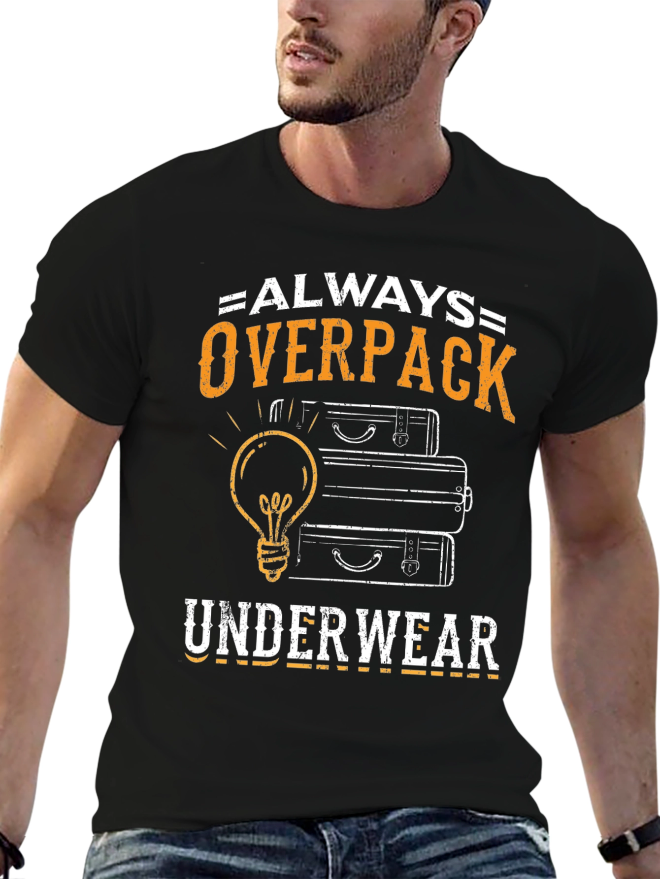 Always Overpack Underwear Mens T-Shirt Funny Travel Tee