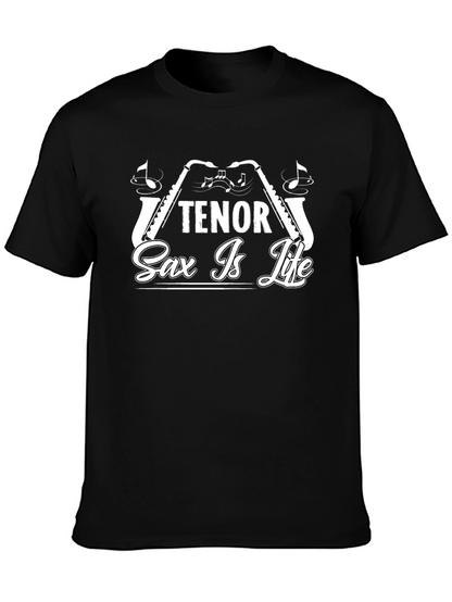 Tenor Sax Is Life Black T-Shirt