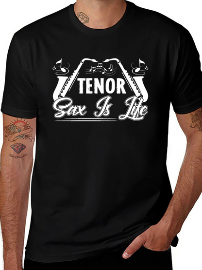 Tenor Sax Is Life Black T-Shirt