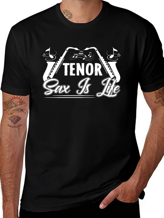 Tenor Sax Is Life Black T-Shirt
