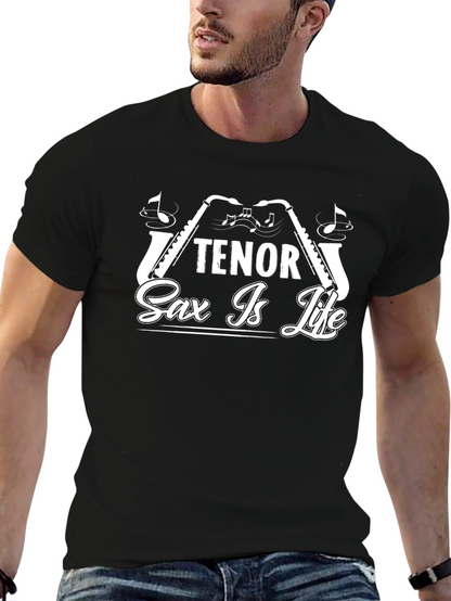 Tenor Sax Is Life Black T-Shirt
