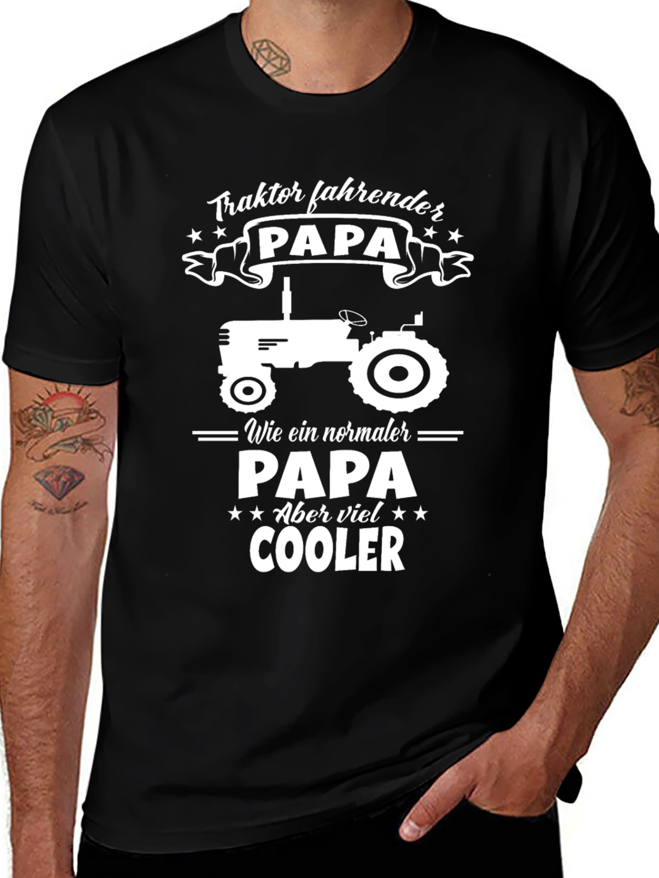 Tractor Driving Papa T-Shirt - Cool Dad Tee