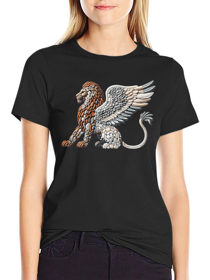 Stone Lion Graphic Tee - Unique Design