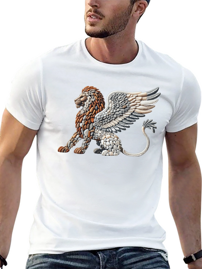 Stone Lion Graphic Tee - Unique Design
