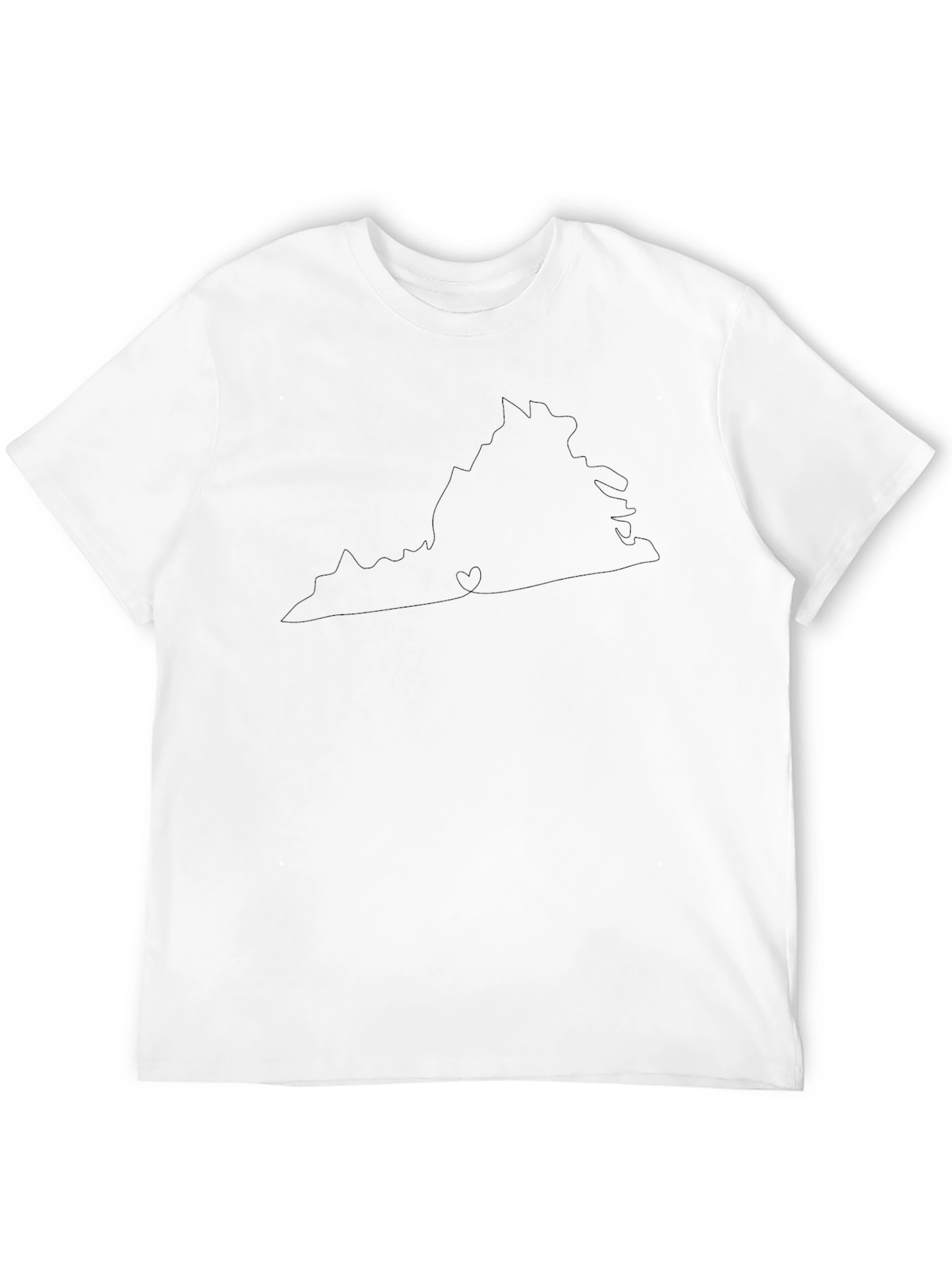 Virginia Outline Heart T-Shirt - Black