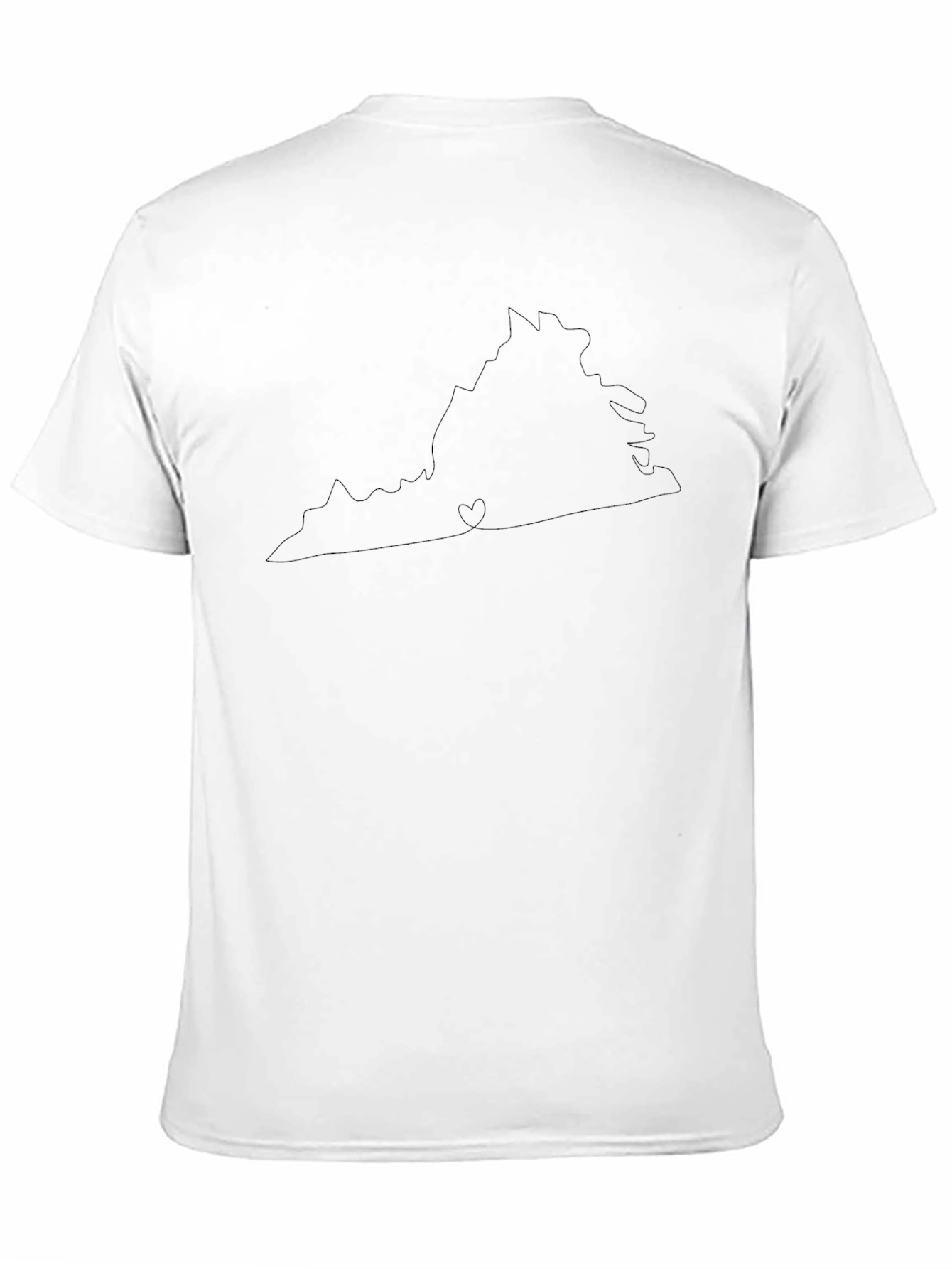 Virginia Outline Heart T-Shirt - Black