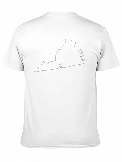 Virginia Outline Heart T-Shirt - Black