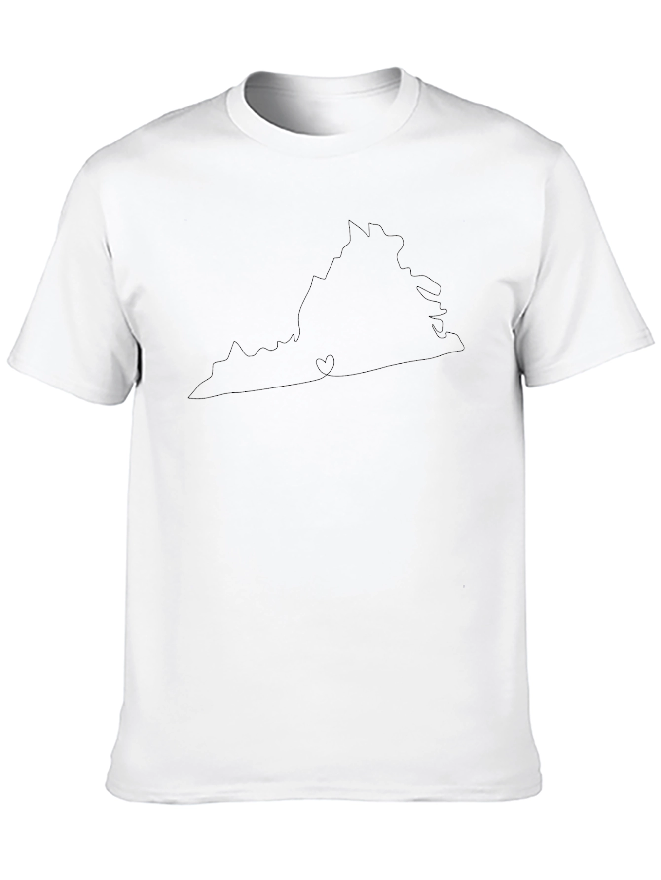 Virginia Outline Heart T-Shirt - Black