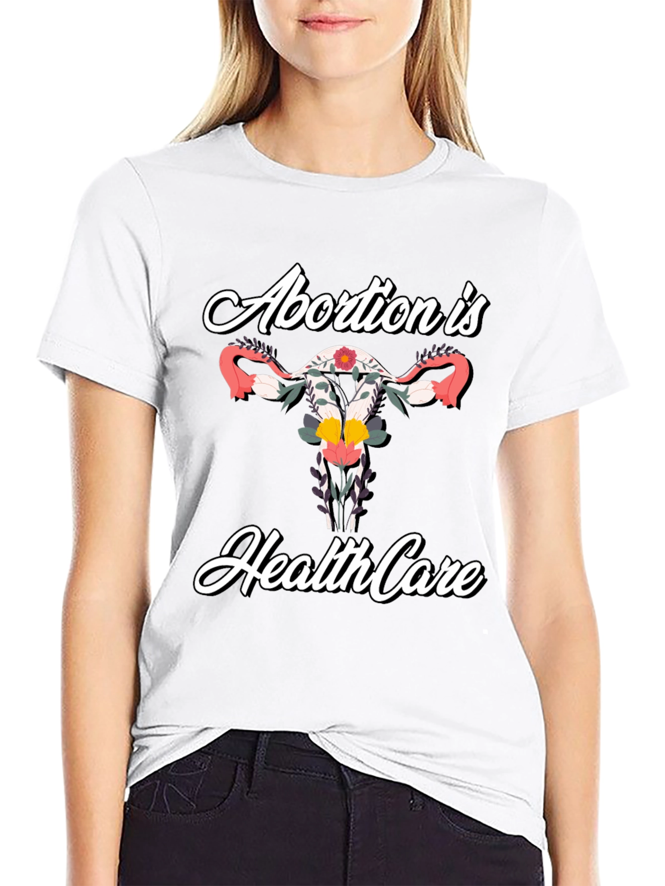 Abortion is Healthcare Floral T-Shirt