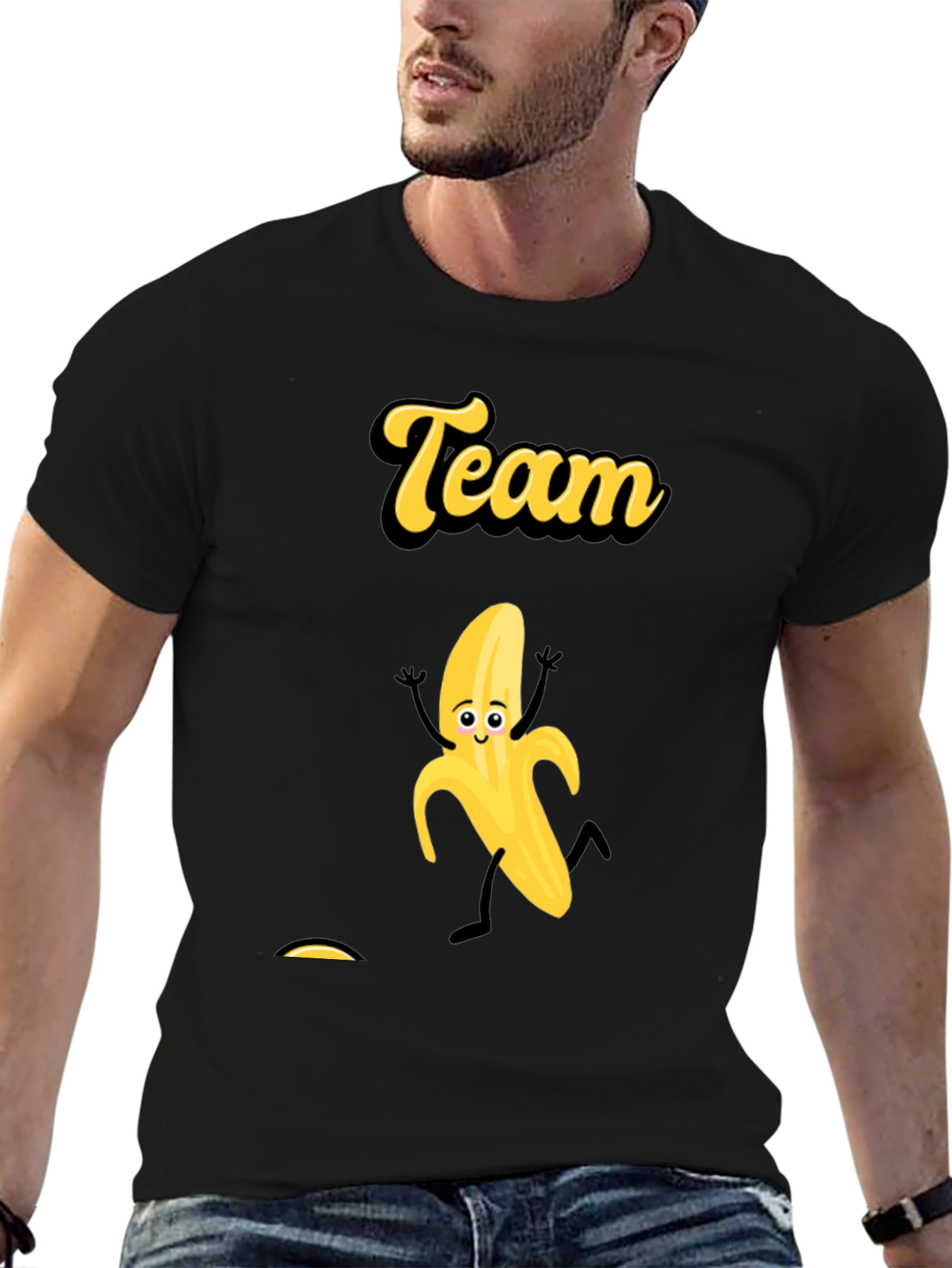 Team Banana Black Graphic Tee - Fun Novelty T-Shirt