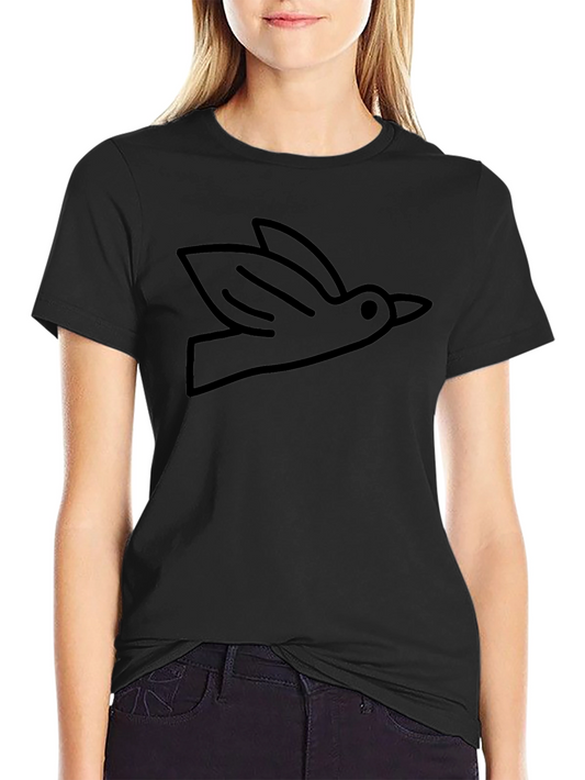 Bird Outline Graphic Tee - Soft Cotton Casual Shirt