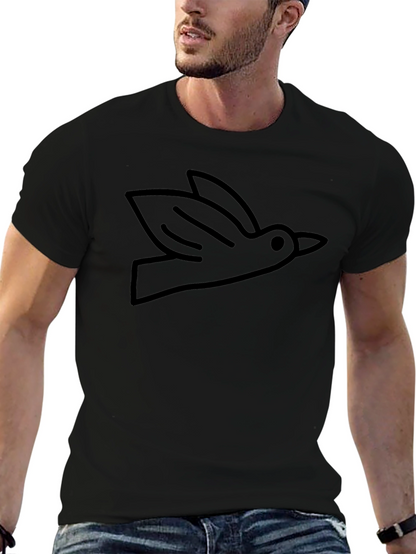 Bird Outline Graphic Tee - Soft Cotton Casual Shirt