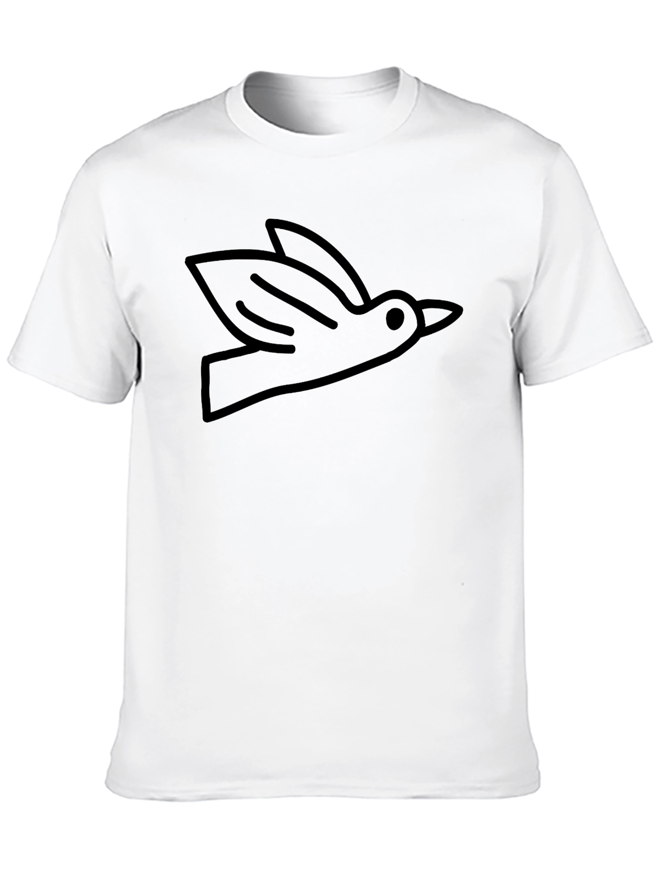 Bird Outline Graphic Tee - Soft Cotton Casual Shirt