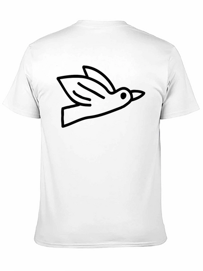 Bird Outline Graphic Tee - Soft Cotton Casual Shirt