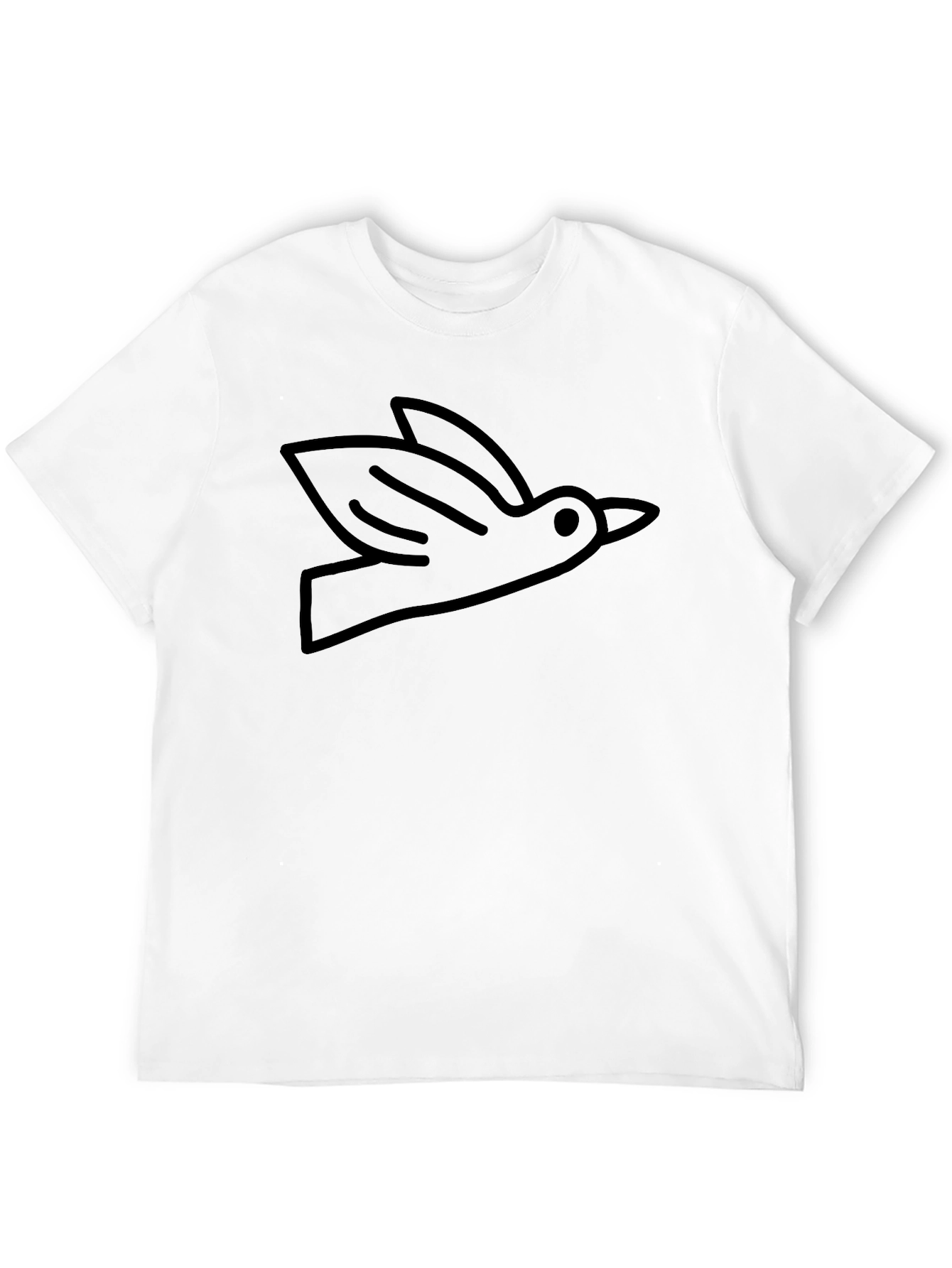 Bird Outline Graphic Tee - Soft Cotton Casual Shirt