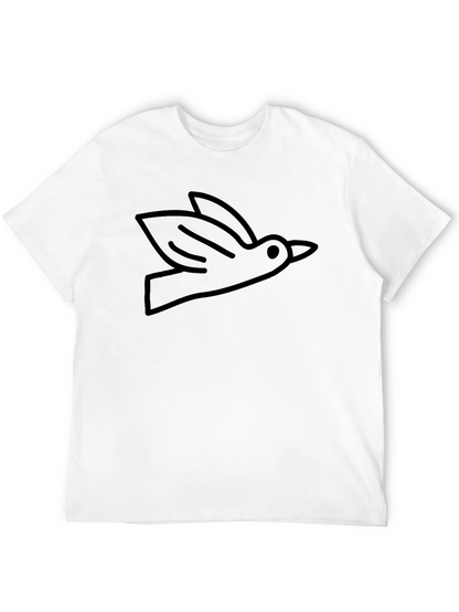 Bird Outline Graphic Tee - Soft Cotton Casual Shirt