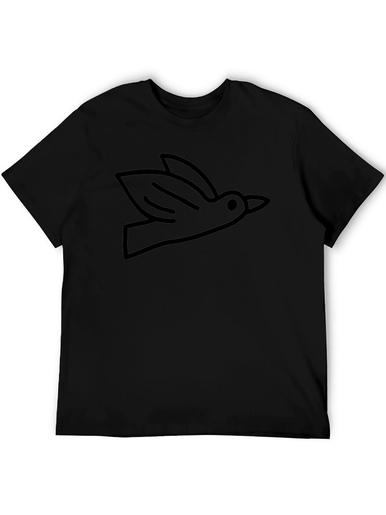 Bird Outline Graphic Tee - Soft Cotton Casual Shirt