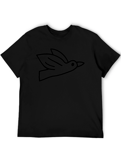 Bird Outline Graphic Tee - Soft Cotton Casual Shirt