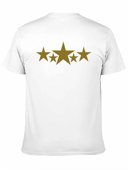 Black T-Shirt with Gold Star Design