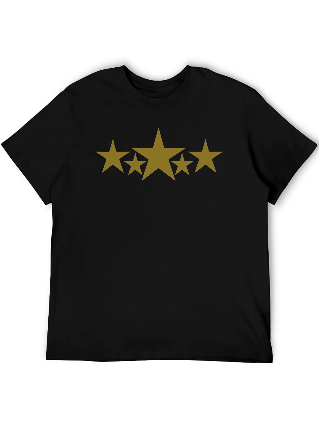Black T-Shirt with Gold Star Design