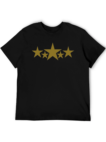 Black T-Shirt with Gold Star Design