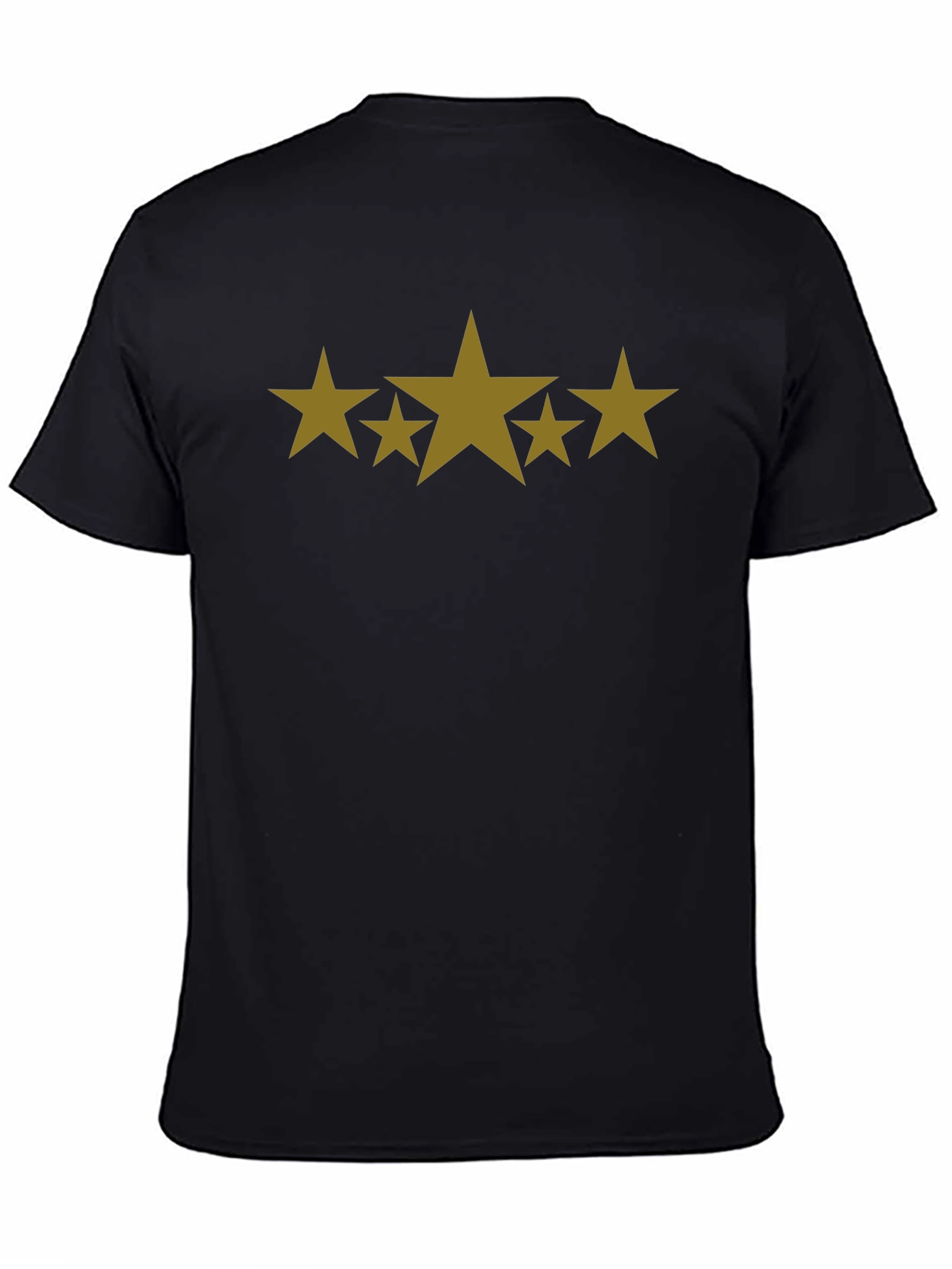 Black T-Shirt with Gold Star Design