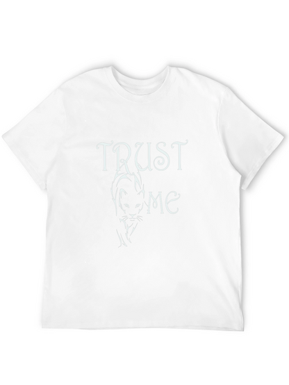 Trust Me Cat Graphic Tee - Black Cotton T-Shirt