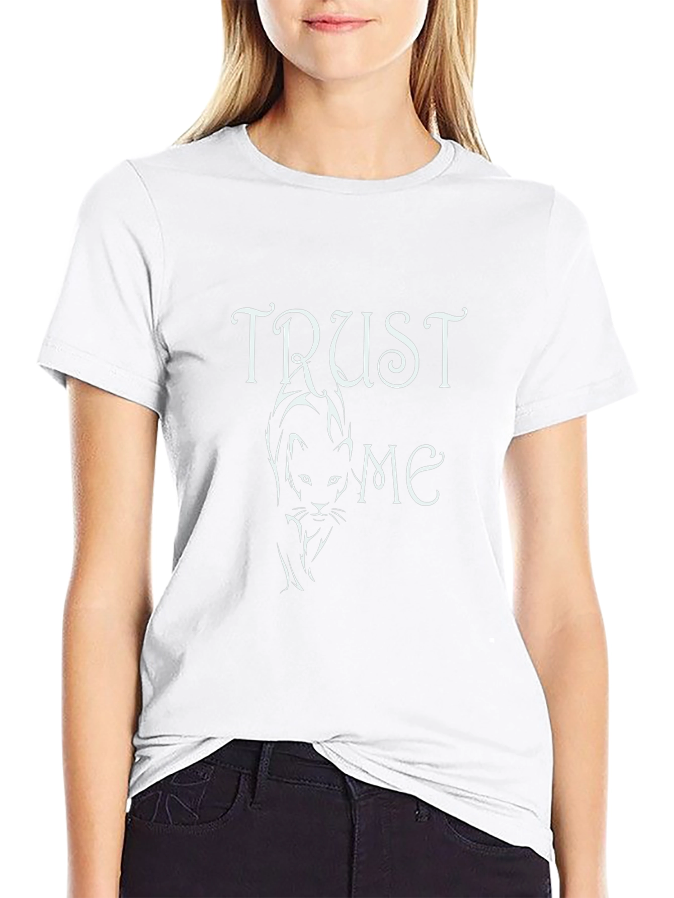 Trust Me Cat Graphic Tee - Black Cotton T-Shirt
