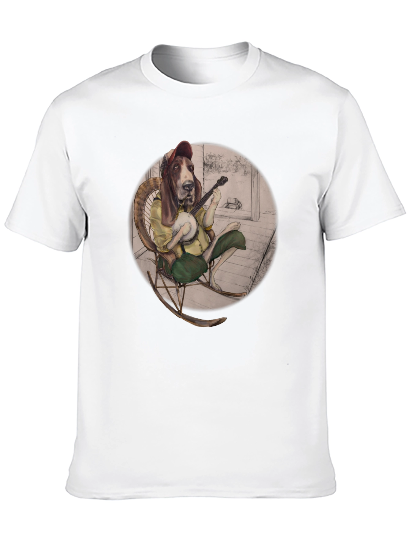 Bassett Hound Banjo Player T-Shirt