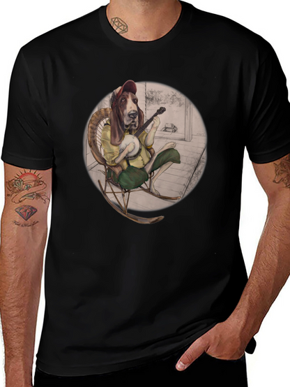 Bassett Hound Banjo Player T-Shirt