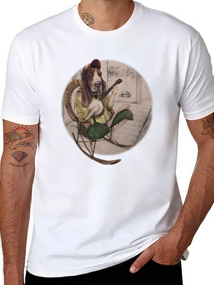 Bassett Hound Banjo Player T-Shirt