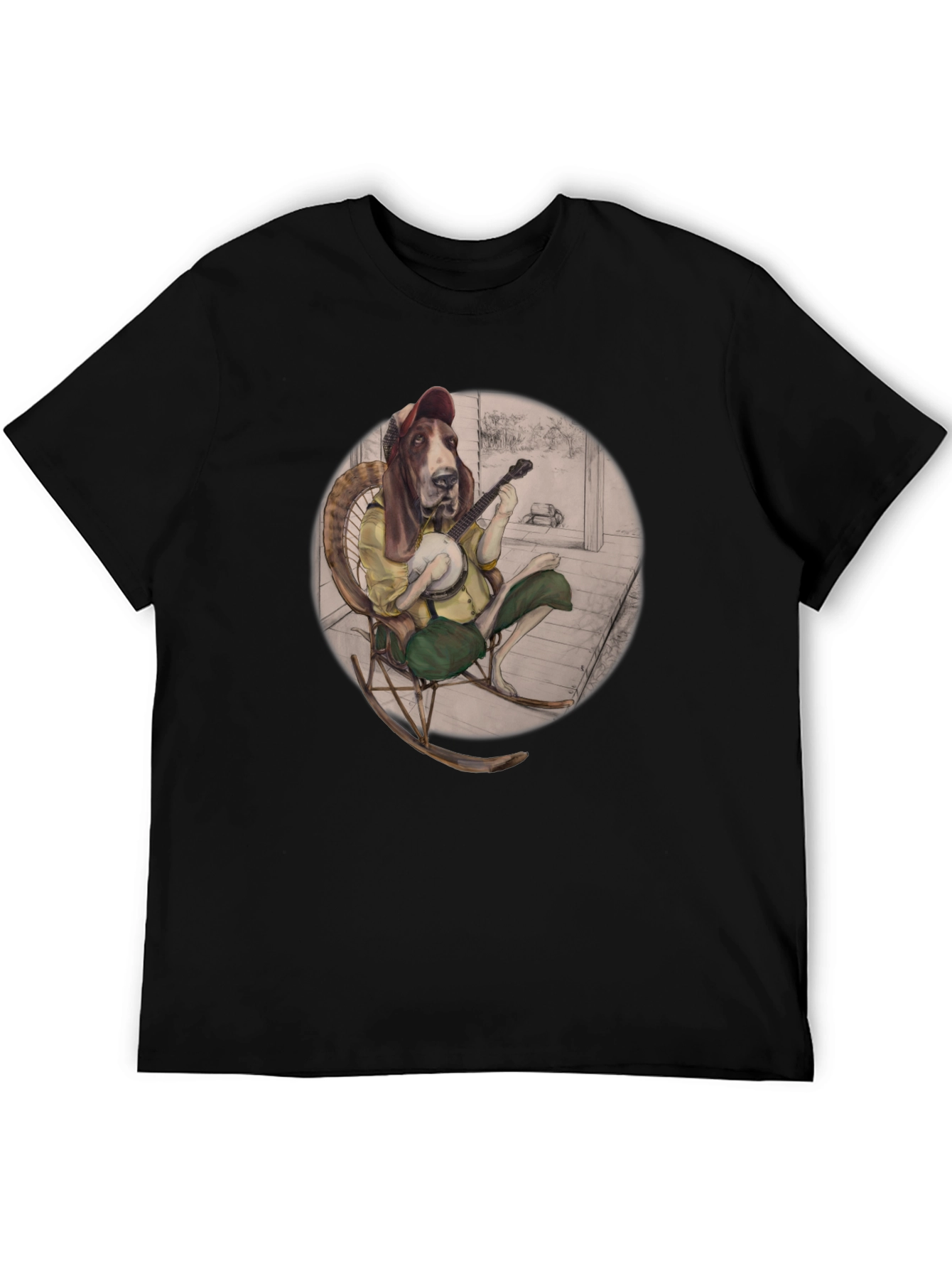 Bassett Hound Banjo Player T-Shirt