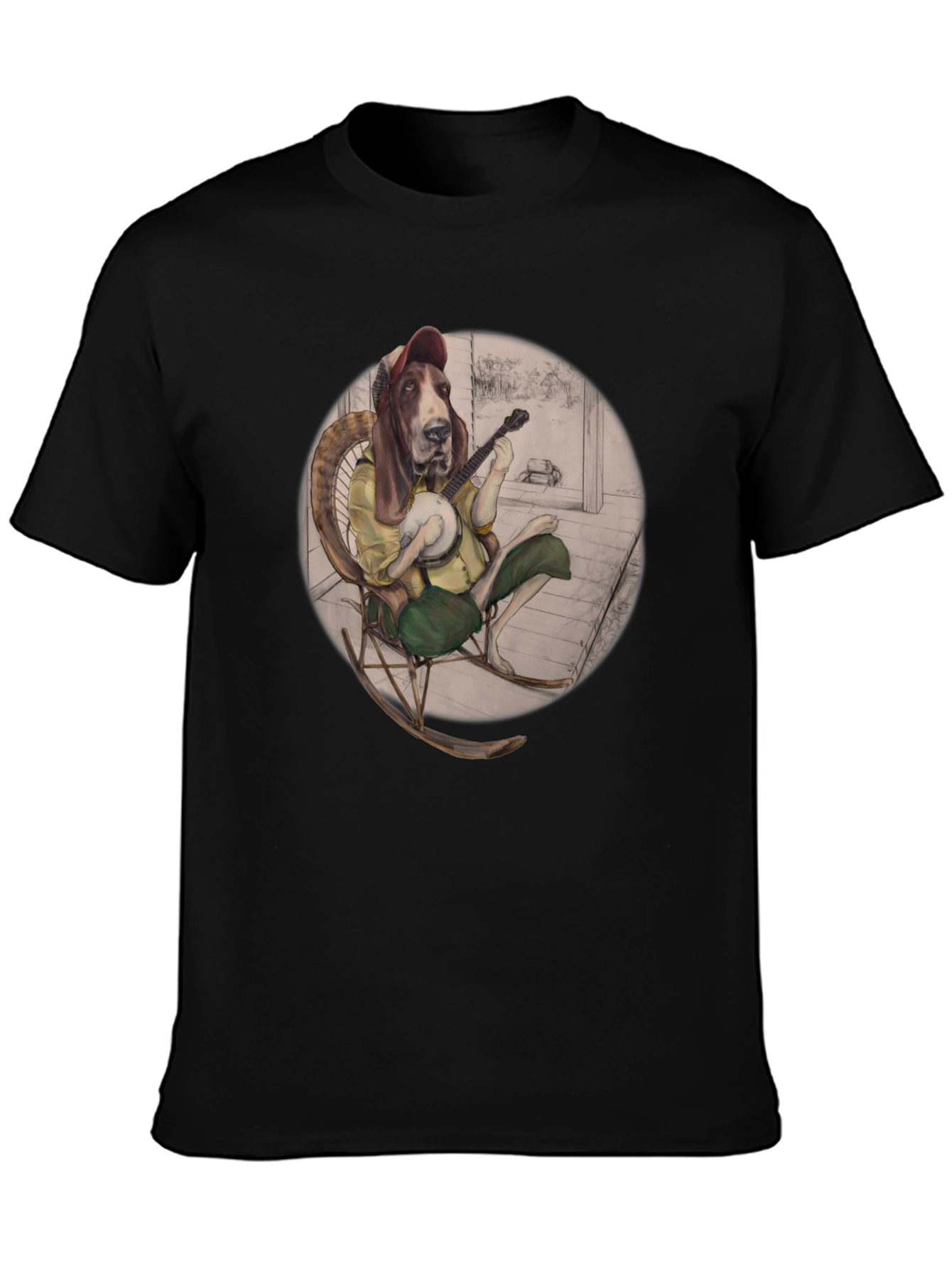 Bassett Hound Banjo Player T-Shirt