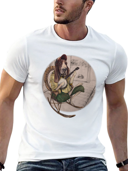 Bassett Hound Banjo Player T-Shirt