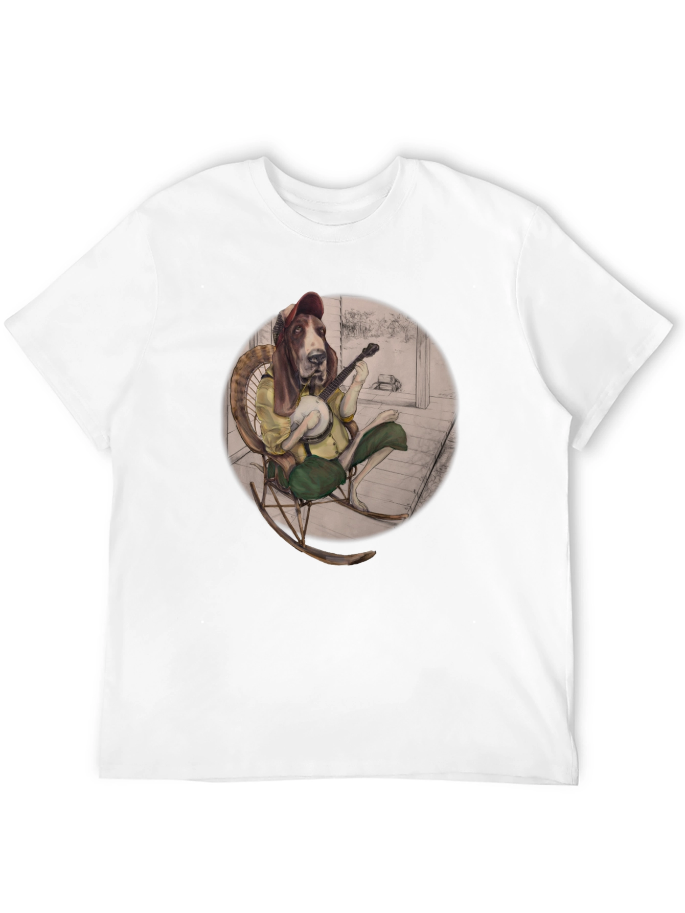 Bassett Hound Banjo Player T-Shirt