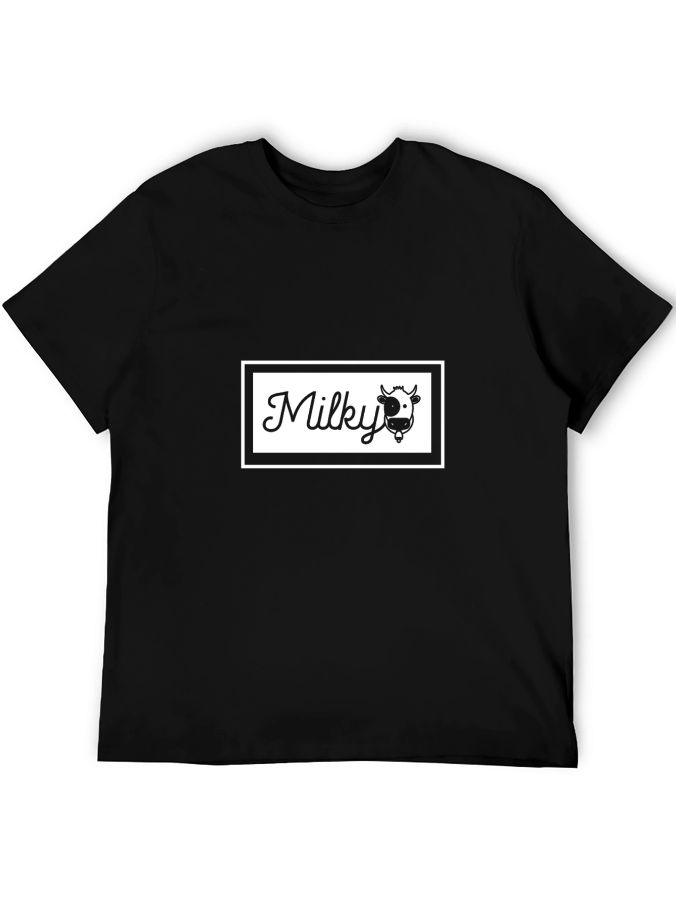 Black T-Shirt - Milky Cow Graphic